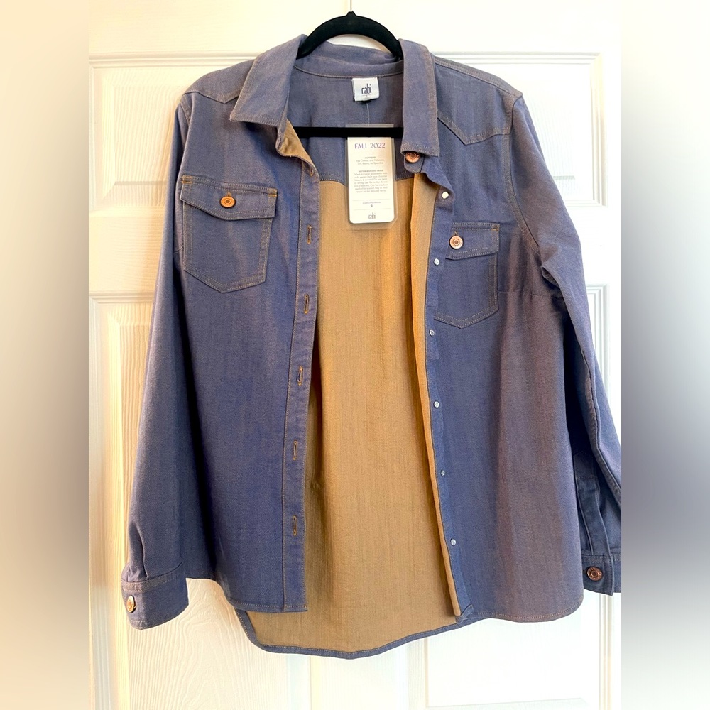 CAbi~~50%off. Lush, horizons, workshop, jacket, size large color, lilac